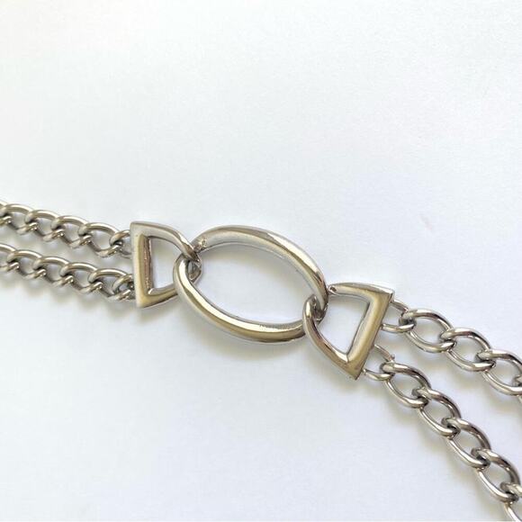 Napier Chunky Link Chain Necklace Double Layer Silver Statement Mob Wife 30” - Picture 5 of 9